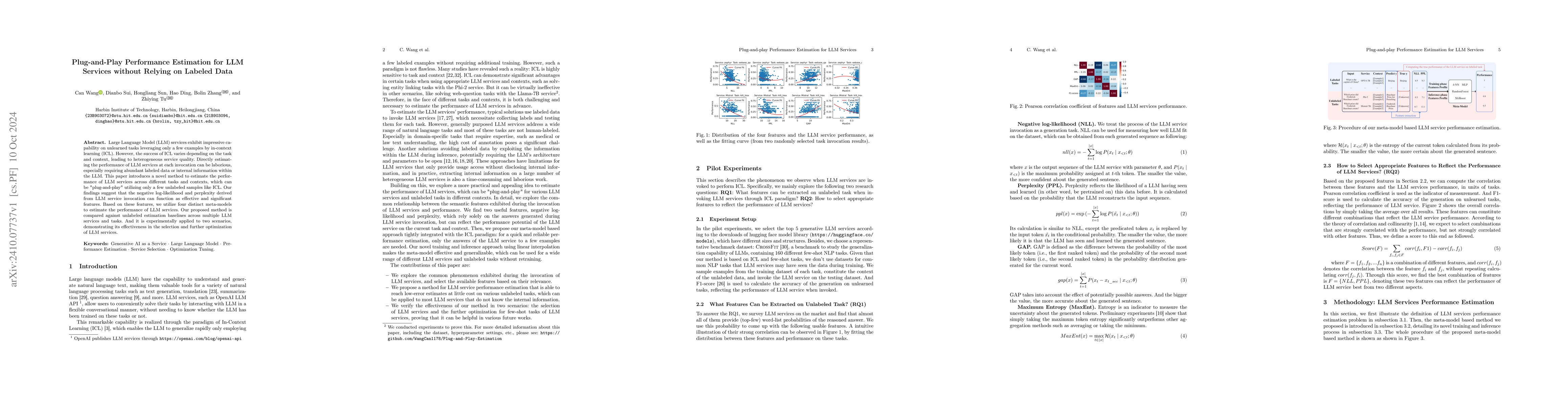 Thumbnail for Plug-and-Play Performance Estimation for LLM Services without Relying on
  Labeled Data