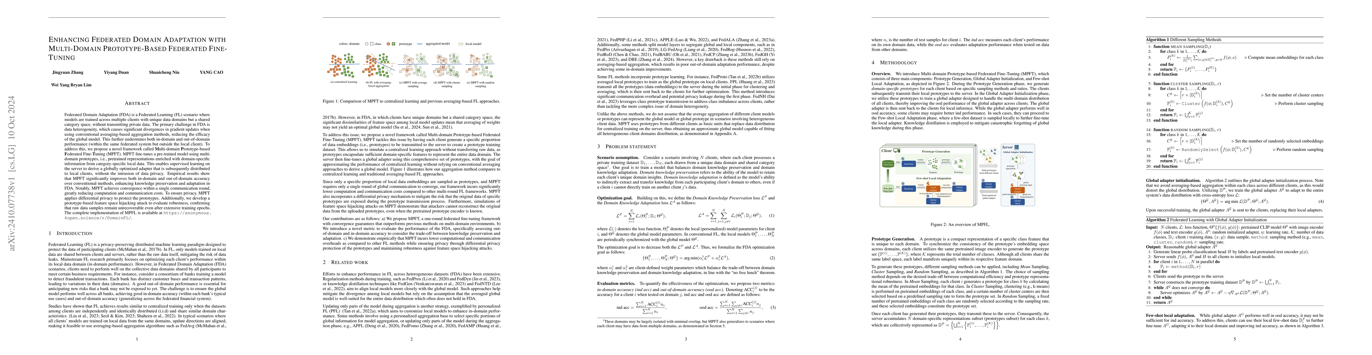 Thumbnail for Enhancing Federated Domain Adaptation with Multi-Domain Prototype-Based
  Federated Fine-Tuning