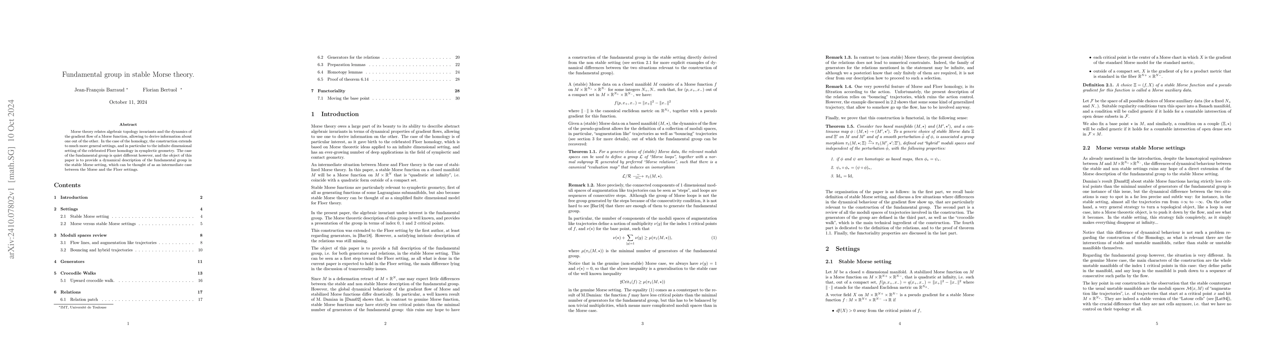 Thumbnail for Fundamental group in stable Morse theory