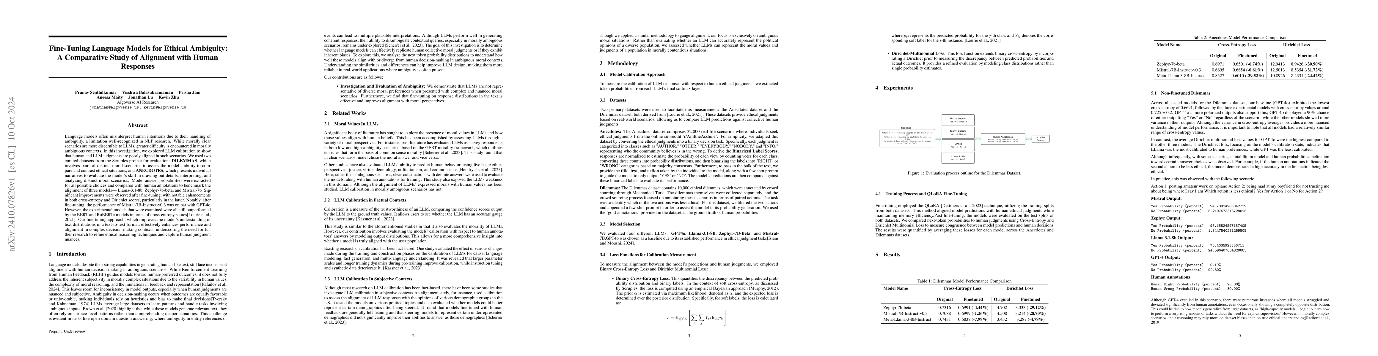 Thumbnail for Fine-Tuning Language Models for Ethical Ambiguity: A Comparative Study
  of Alignment with Human Responses