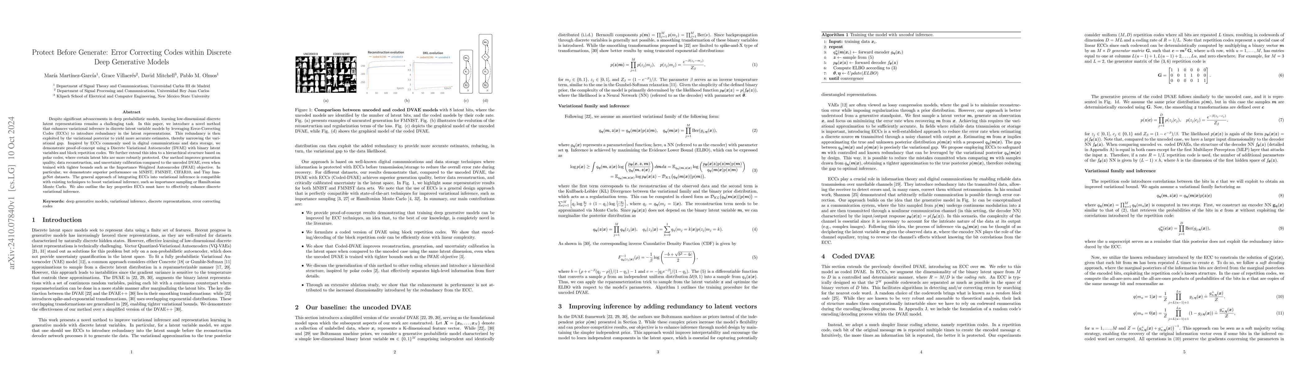 Thumbnail for Protect Before Generate: Error Correcting Codes within Discrete Deep
  Generative Models