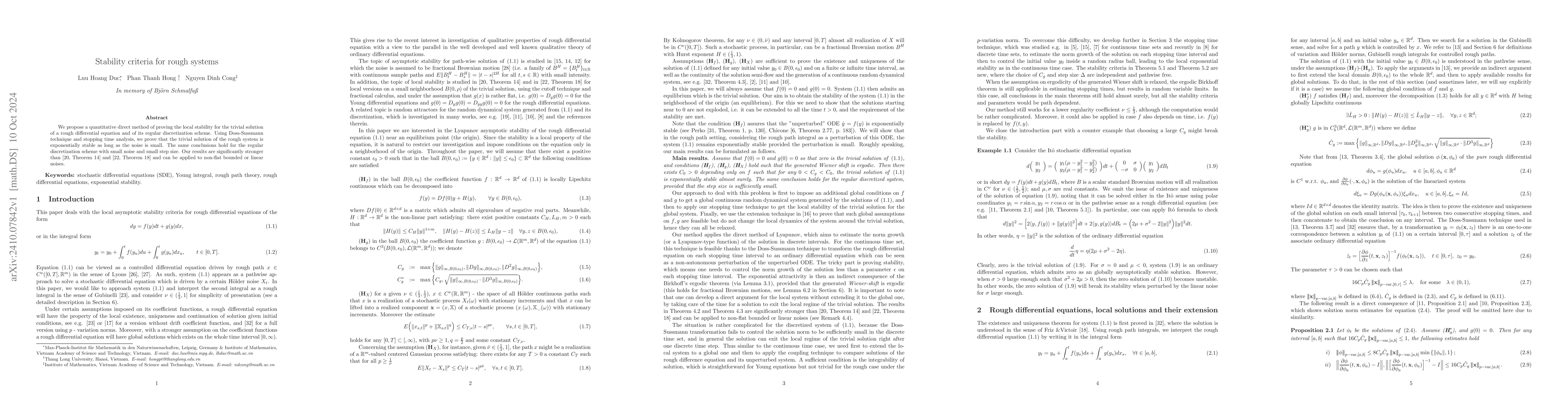Thumbnail for Stability criteria for rough systems