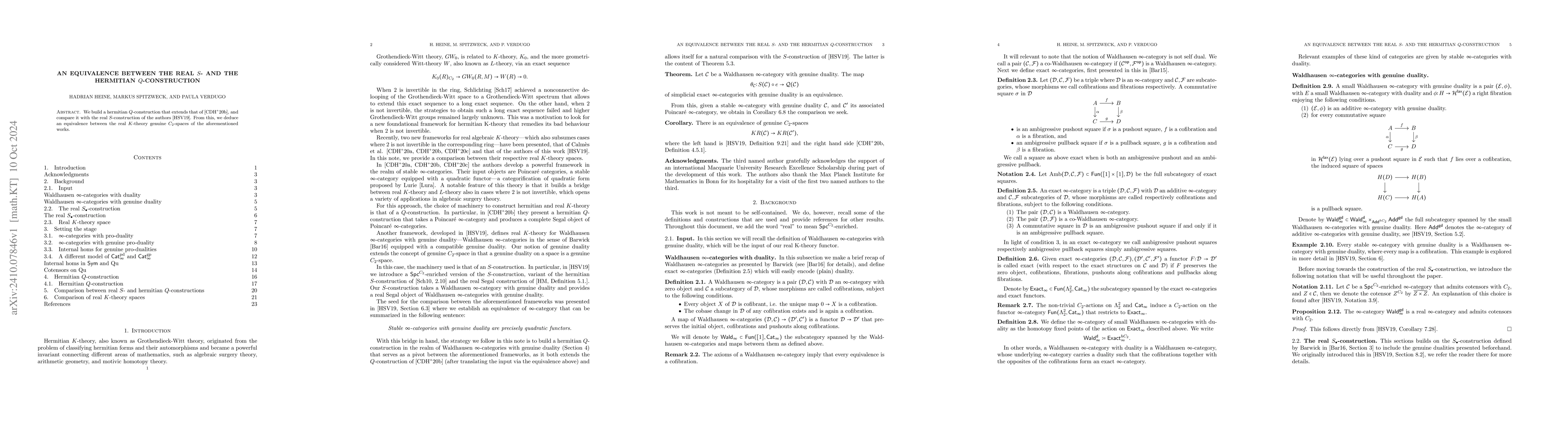 Thumbnail for An equivalence between the real S- and the hermitian Q-construction