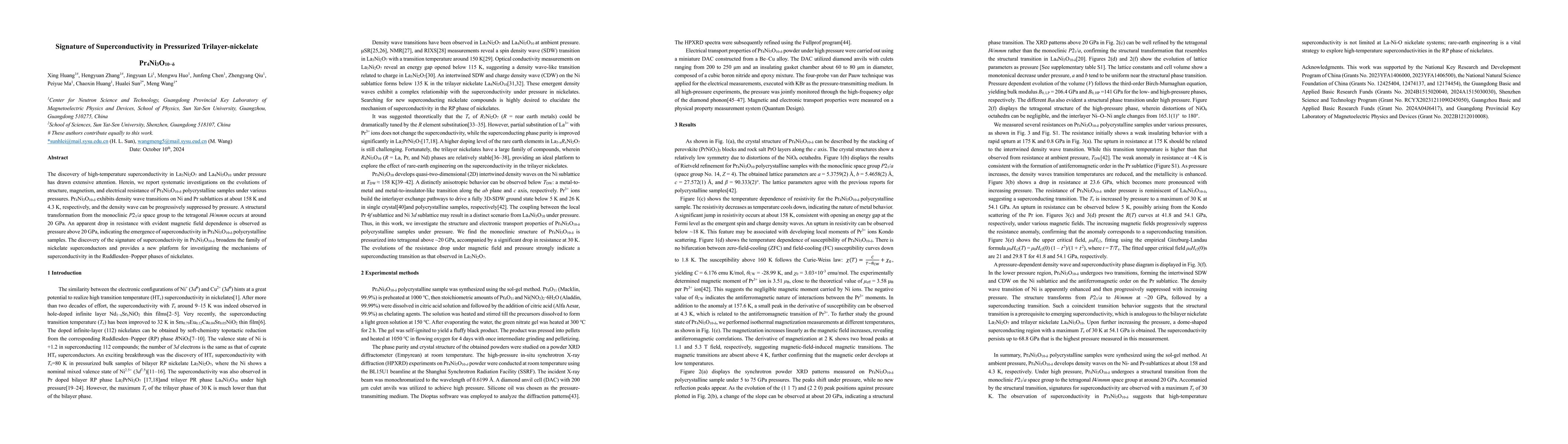 Thumbnail for Signature of Superconductivity in Pressurized Trilayer-nickelate
  Pr$_4$Ni$_3$O$_{10-δ}$