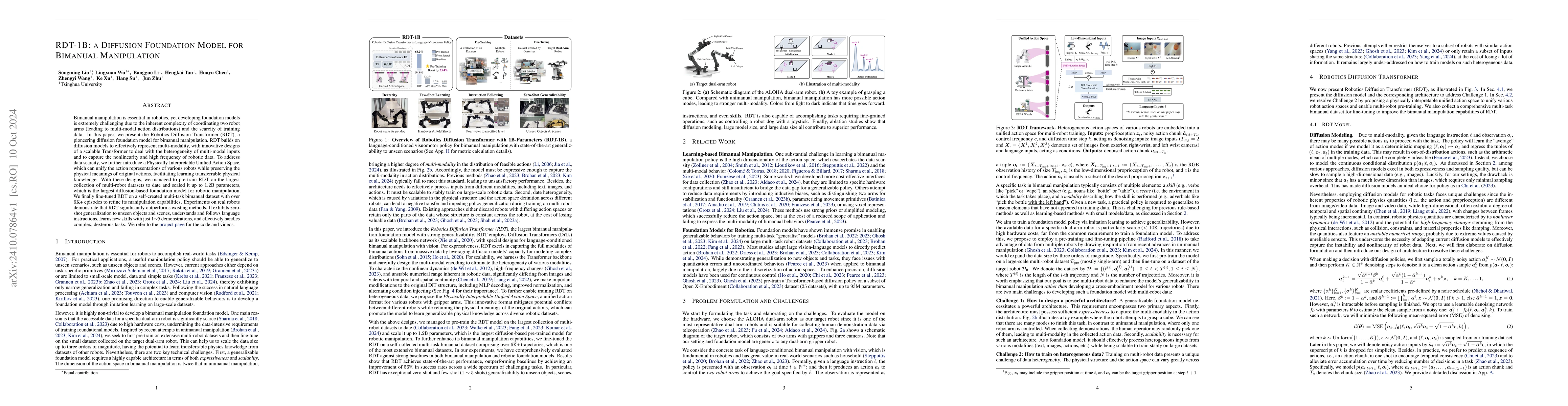 Thumbnail for RDT-1B: a Diffusion Foundation Model for Bimanual Manipulation