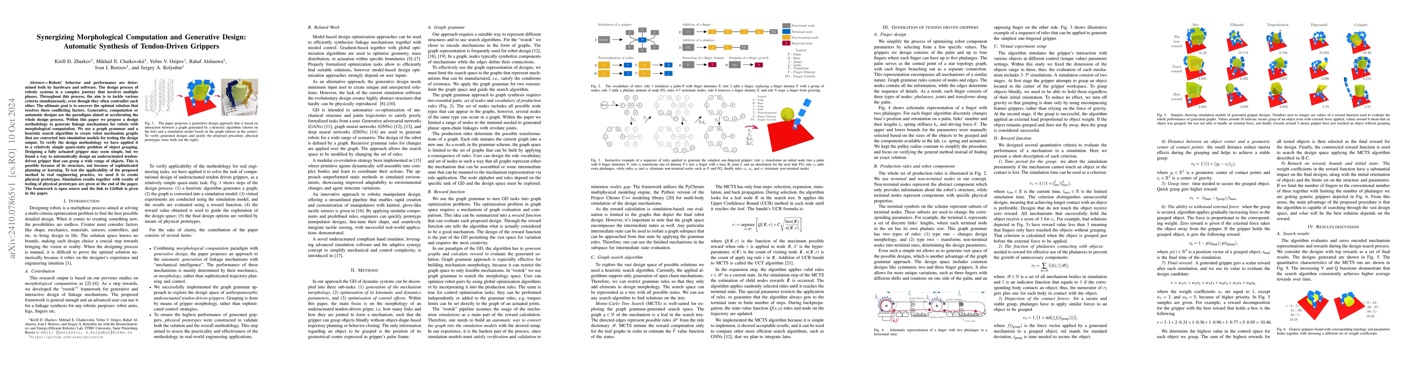 Thumbnail for Synergizing Morphological Computation and Generative Design: Automatic
  Synthesis of Tendon-Driven Grippers