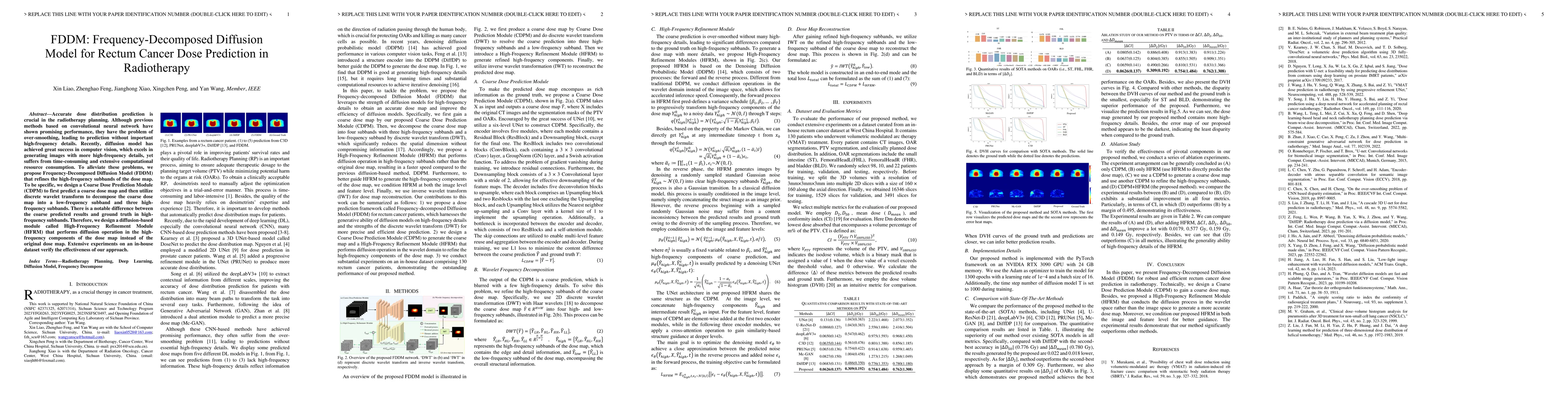 Thumbnail for FDDM: Frequency-Decomposed Diffusion Model for Rectum Cancer Dose
  Prediction in Radiotherapy