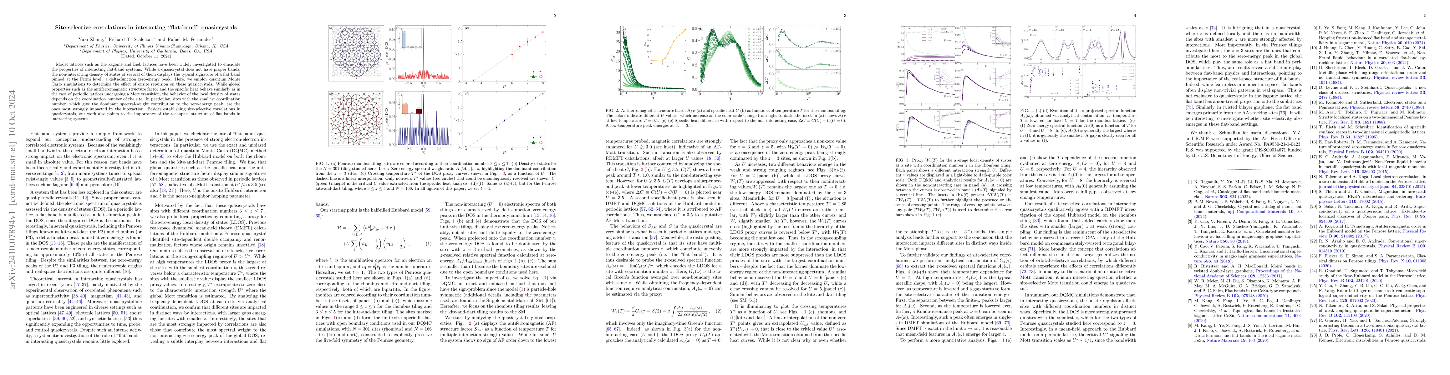 Thumbnail for Site-selective correlations in interacting "flat-band" quasicrystals