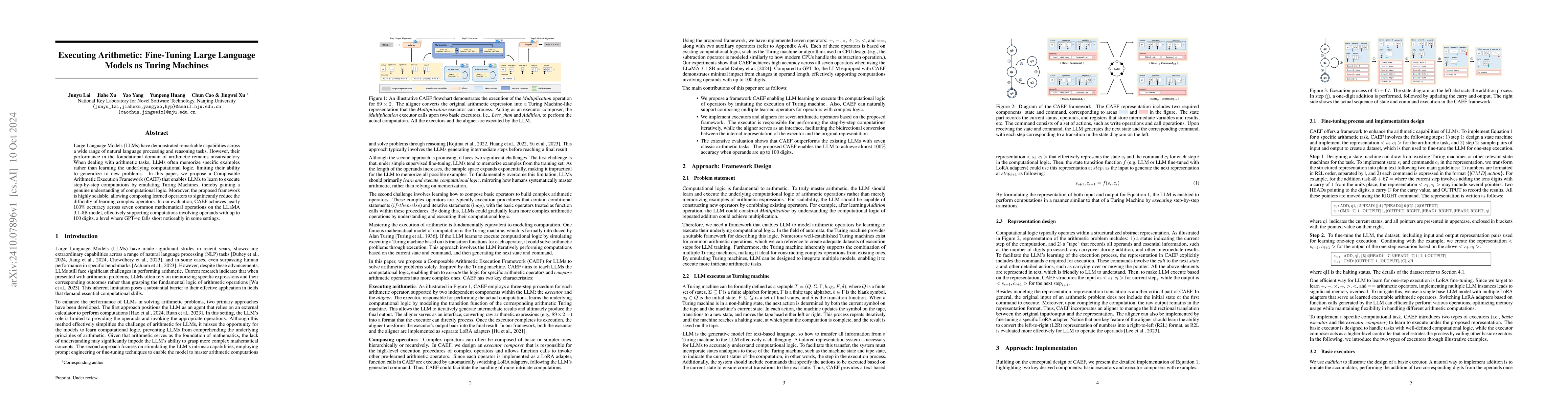Thumbnail for Executing Arithmetic: Fine-Tuning Large Language Models as Turing
  Machines