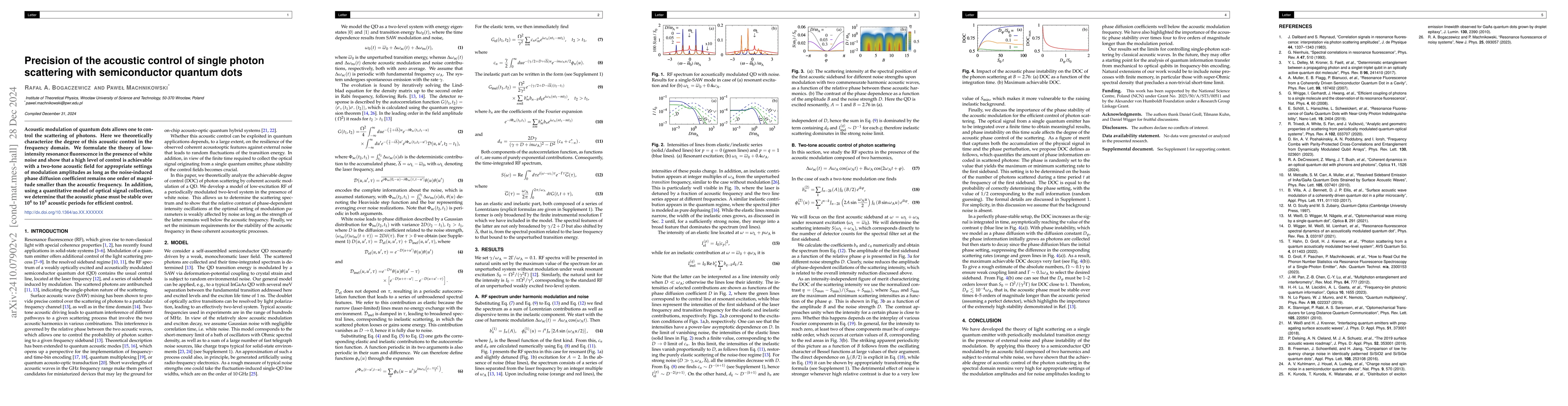 Thumbnail for Fidelity of the acoustic control of single photon scattering with
  semiconductor quantum dots