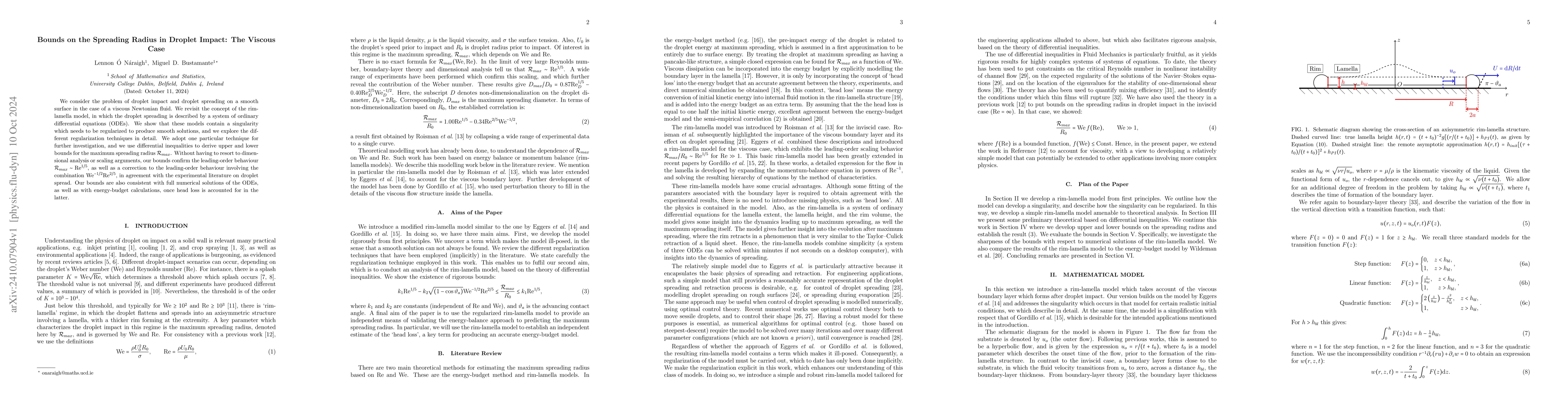 Thumbnail for Bounds on the Spreading Radius in Droplet Impact: The Viscous Case