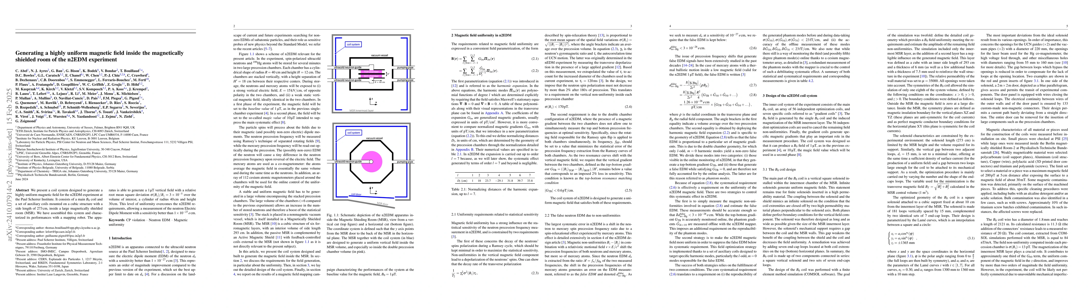 Thumbnail for Generating a highly uniform magnetic field inside the magnetically
  shielded room of the n2EDM experiment