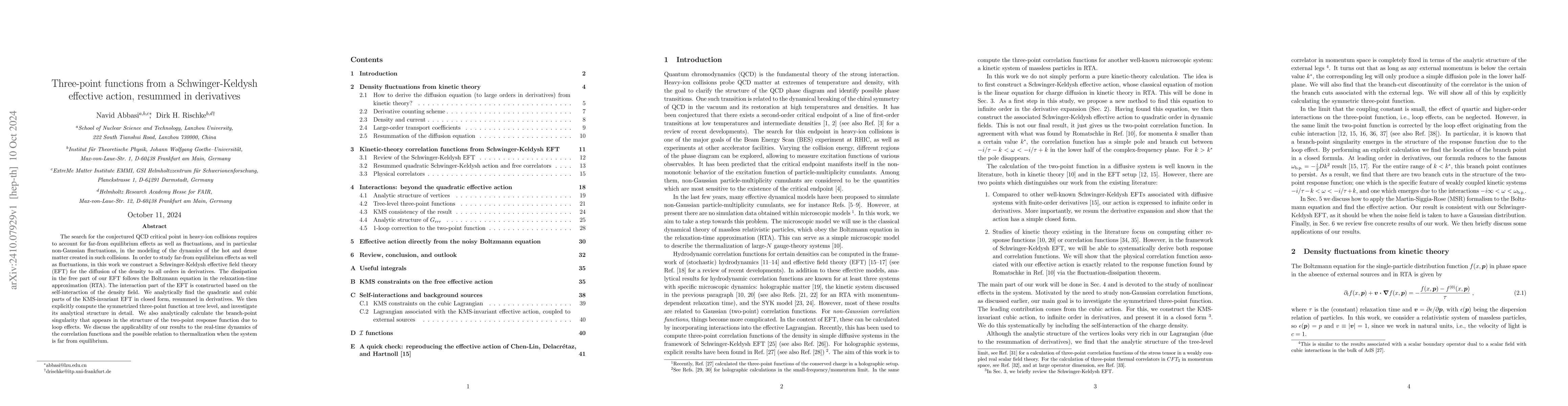 Thumbnail for Three-point functions from a Schwinger-Keldysh effective action,
  resummed in derivatives