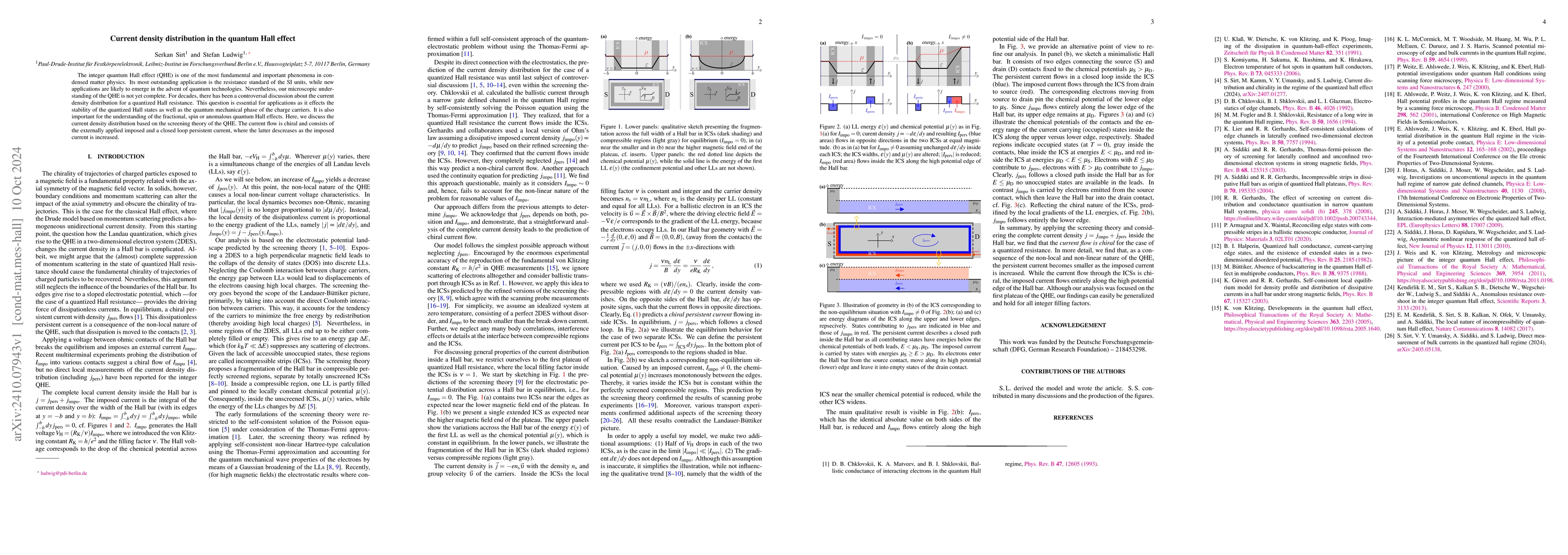 Thumbnail for Current density distribution in the quantum Hall effect
