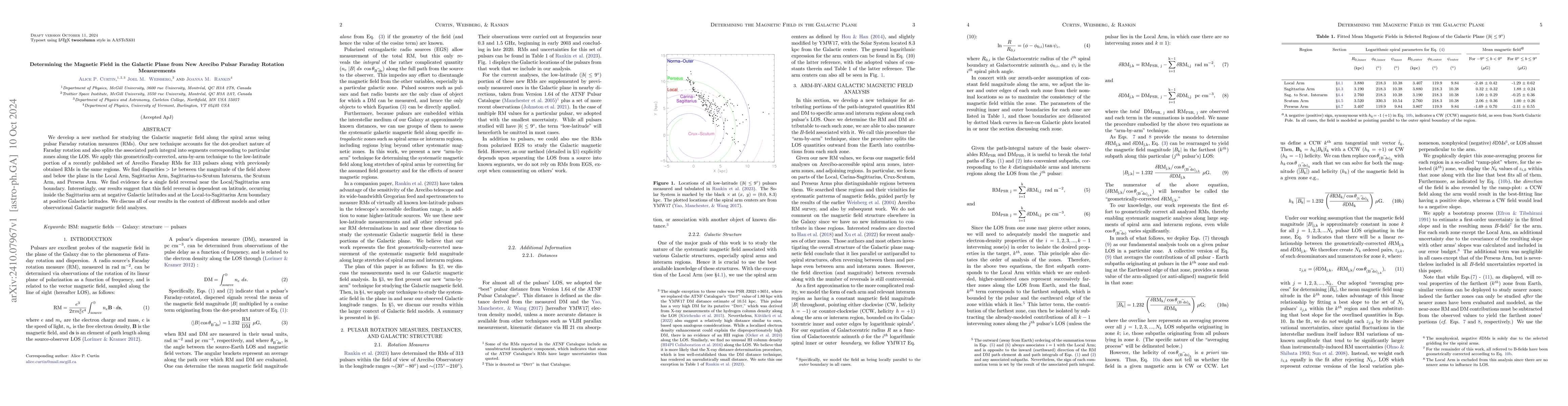 Thumbnail for Determining the Magnetic Field in the Galactic Plane from New Arecibo
  Pulsar Faraday Rotation Measurements
