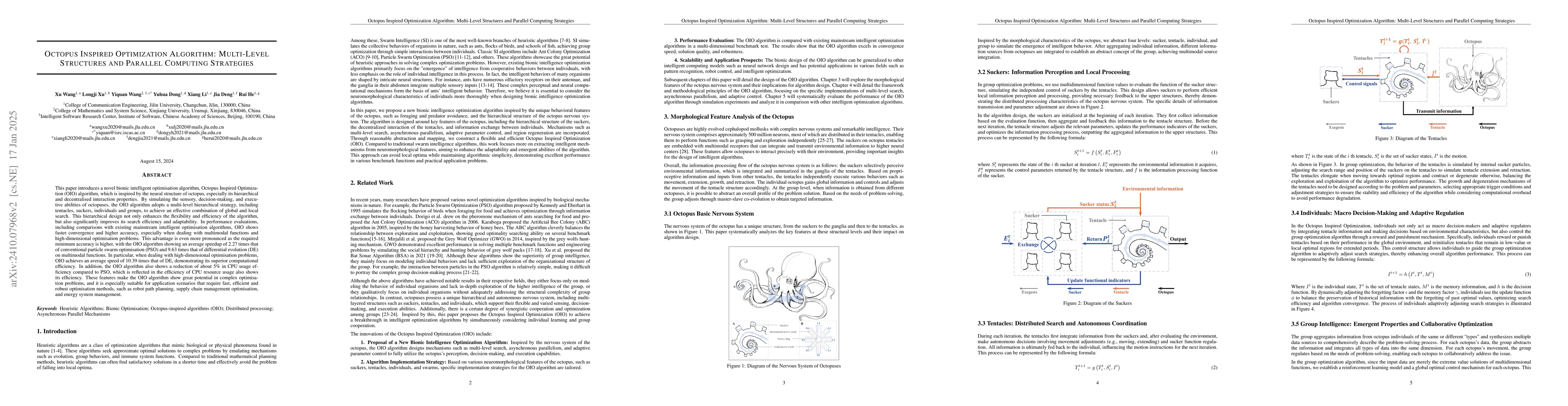Thumbnail for Octopus Inspired Optimization Algorithm: Multi-Level Structures and
  Parallel Computing Strategies