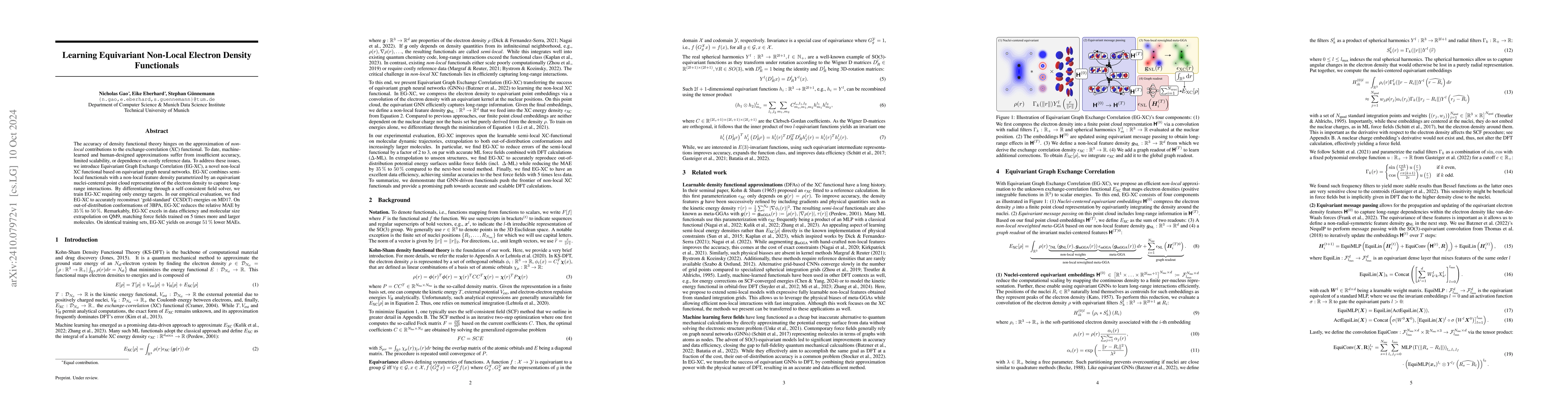 Thumbnail for Learning Equivariant Non-Local Electron Density Functionals