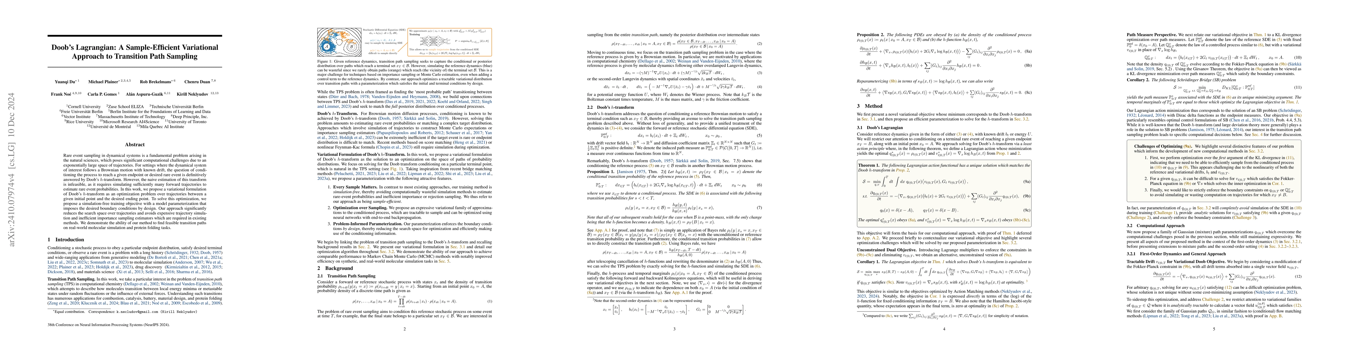 Thumbnail for Doob's Lagrangian: A Sample-Efficient Variational Approach to Transition
  Path Sampling