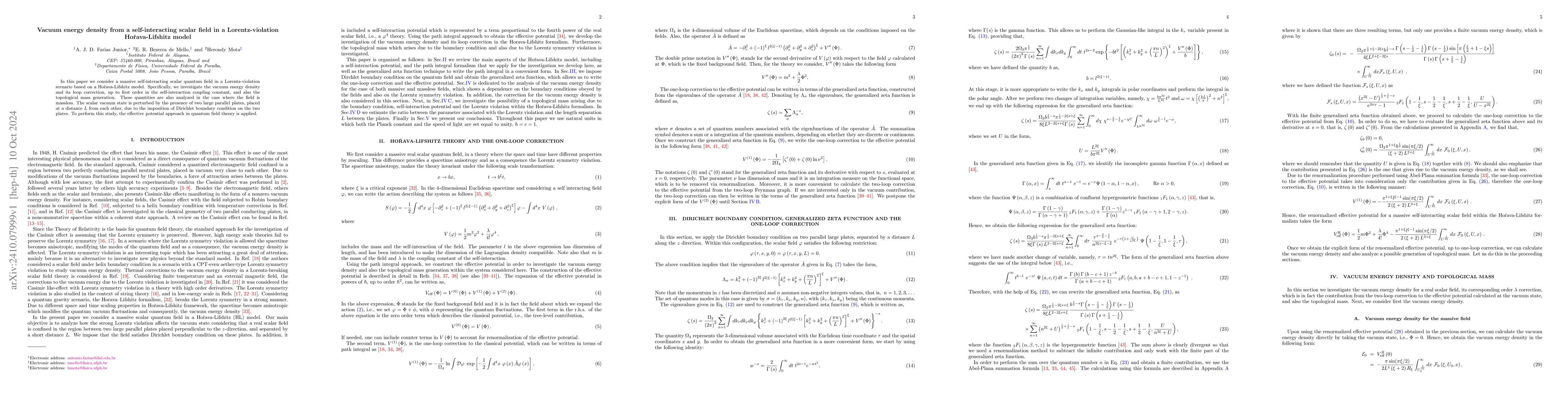 Thumbnail for Vacuum energy density from a self-interacting scalar field in a
  Lorentz-violation Horava-Lifshitz model