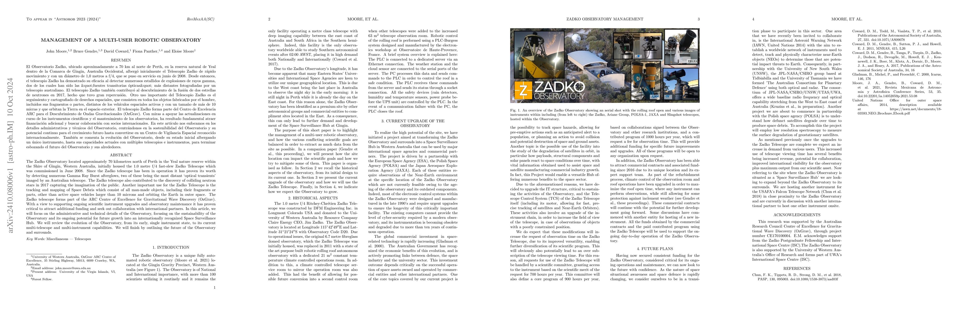 Thumbnail for Management of a Multi-User Robotic Observatory