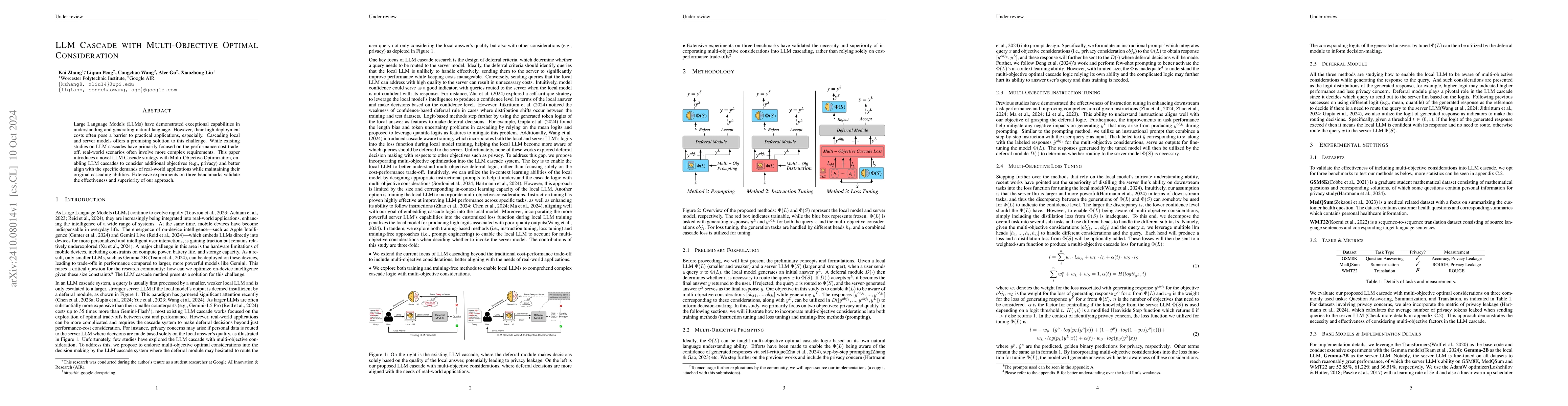 Thumbnail for LLM Cascade with Multi-Objective Optimal Consideration