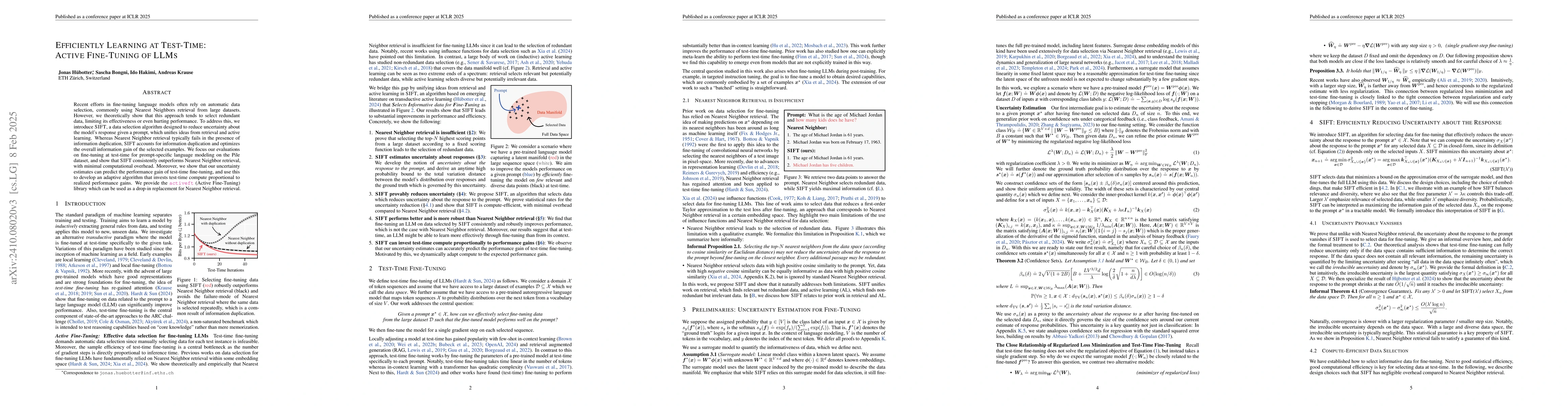 Thumbnail for Efficiently Learning at Test-Time: Active Fine-Tuning of LLMs