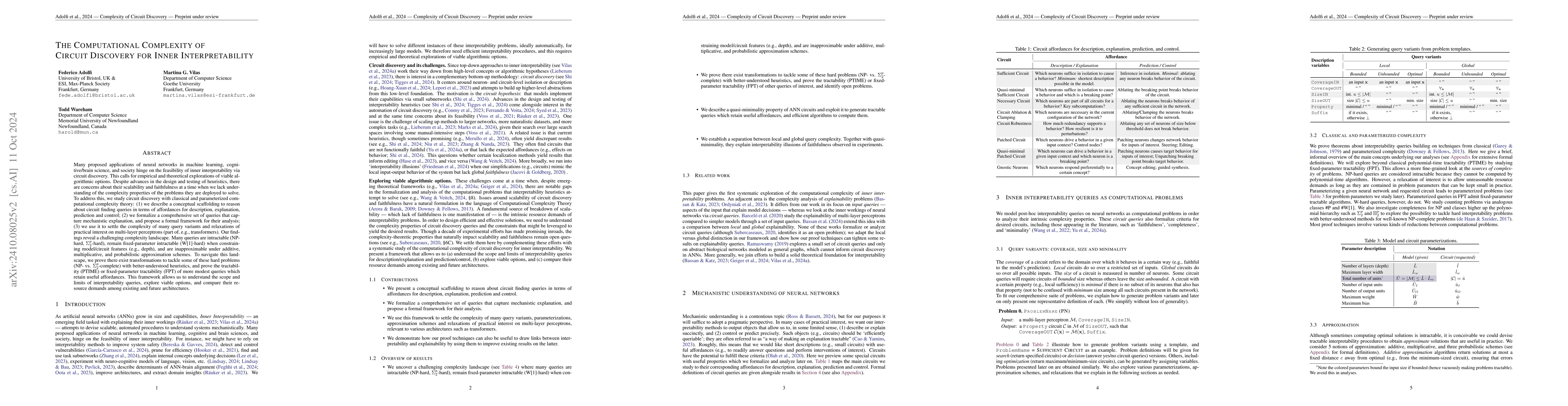 Thumbnail for The Computational Complexity of Circuit Discovery for Inner
  Interpretability