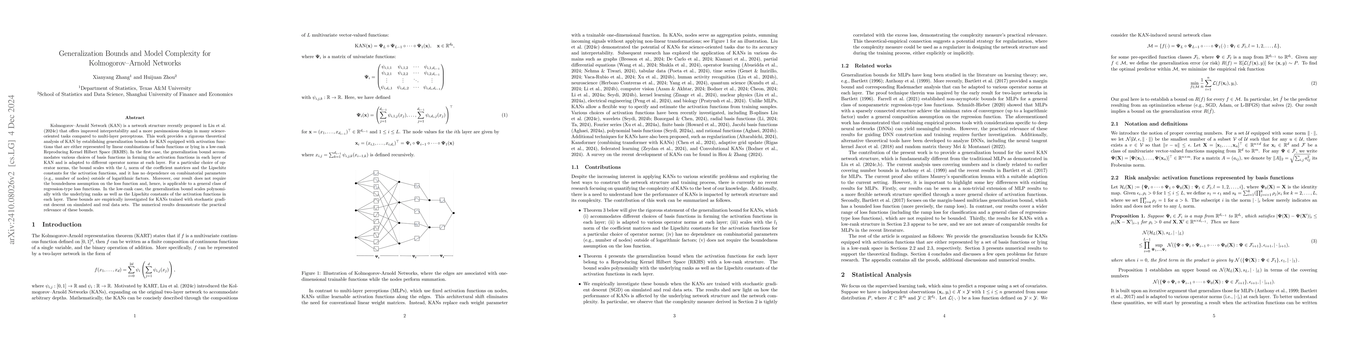 Thumbnail for Generalization Bounds and Model Complexity for Kolmogorov-Arnold
  Networks