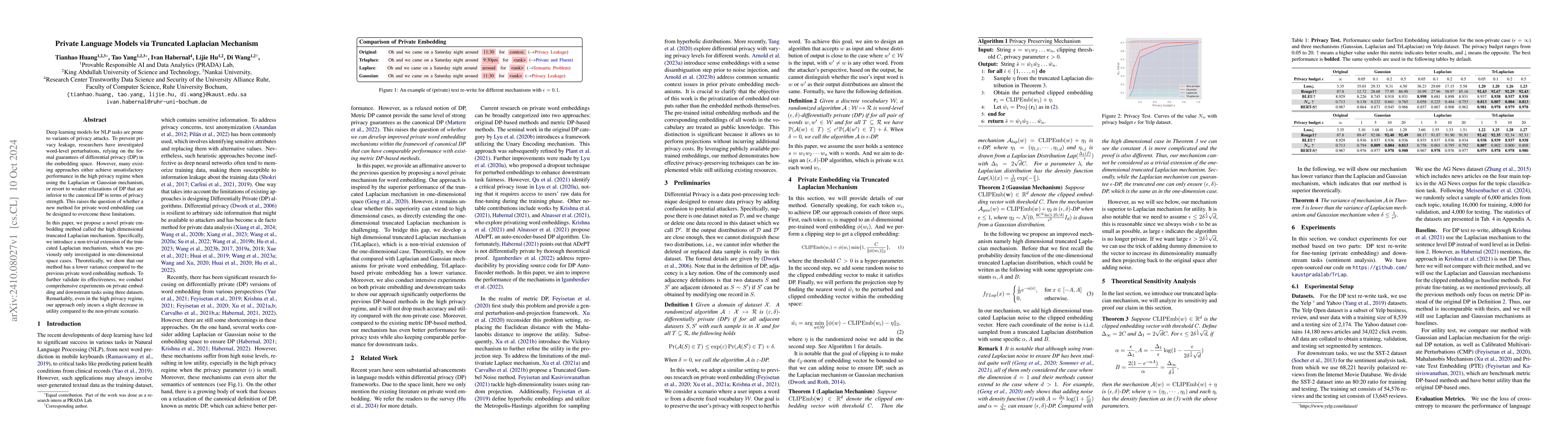 Thumbnail for Private Language Models via Truncated Laplacian Mechanism