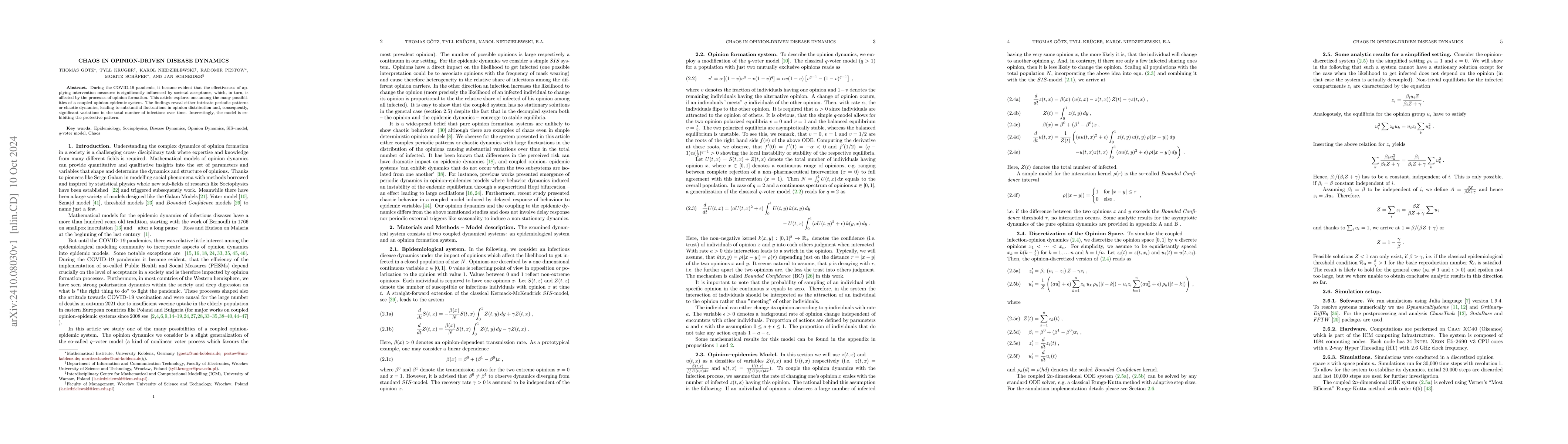Thumbnail for Chaos in opinion-driven disease dynamics