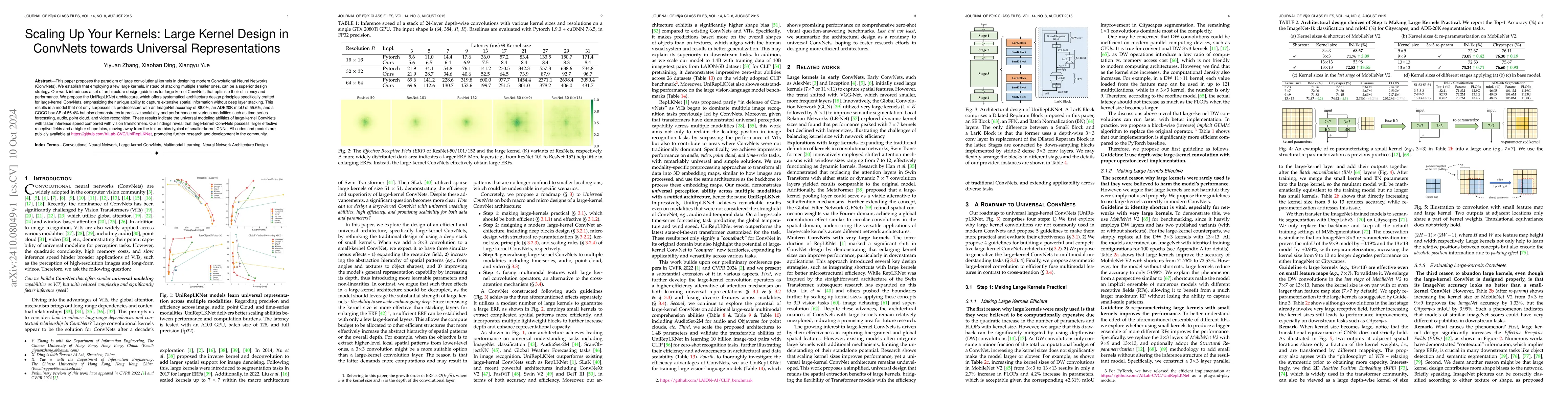 Thumbnail for Scaling Up Your Kernels: Large Kernel Design in ConvNets towards
  Universal Representations