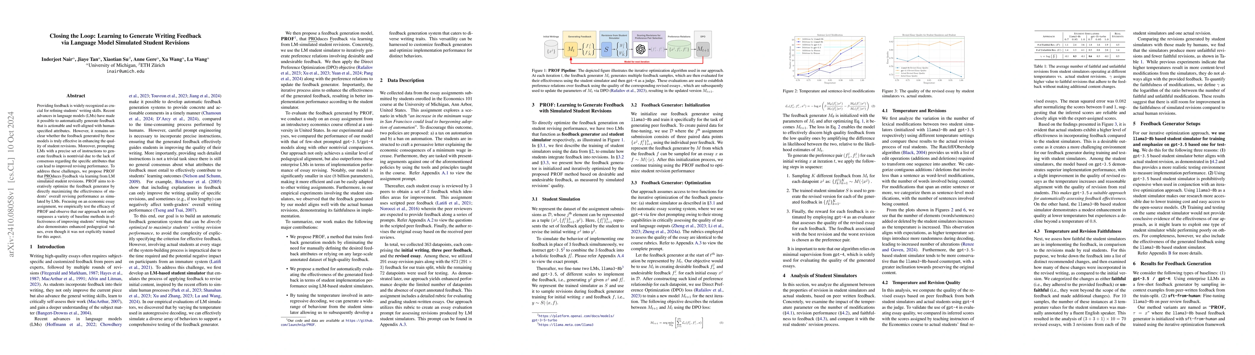 Thumbnail for Closing the Loop: Learning to Generate Writing Feedback via Language
  Model Simulated Student Revisions