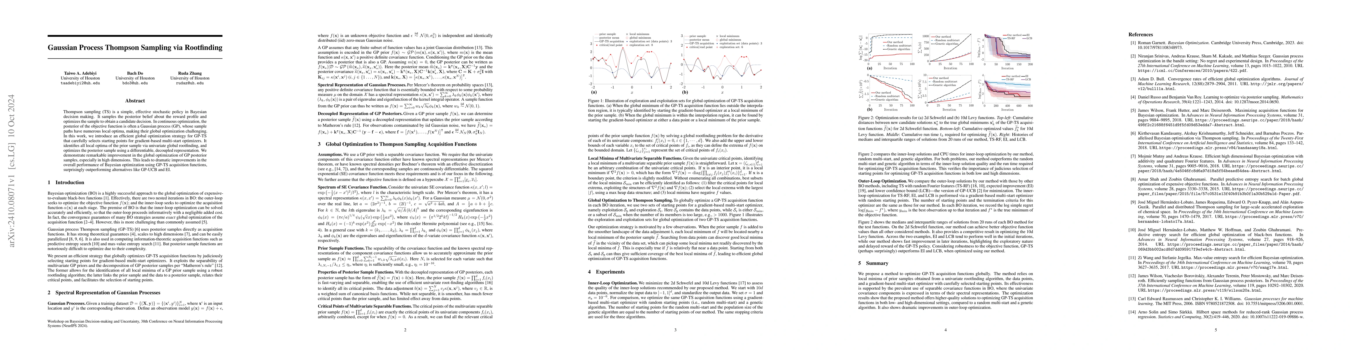 Thumbnail for Gaussian Process Thompson Sampling via Rootfinding