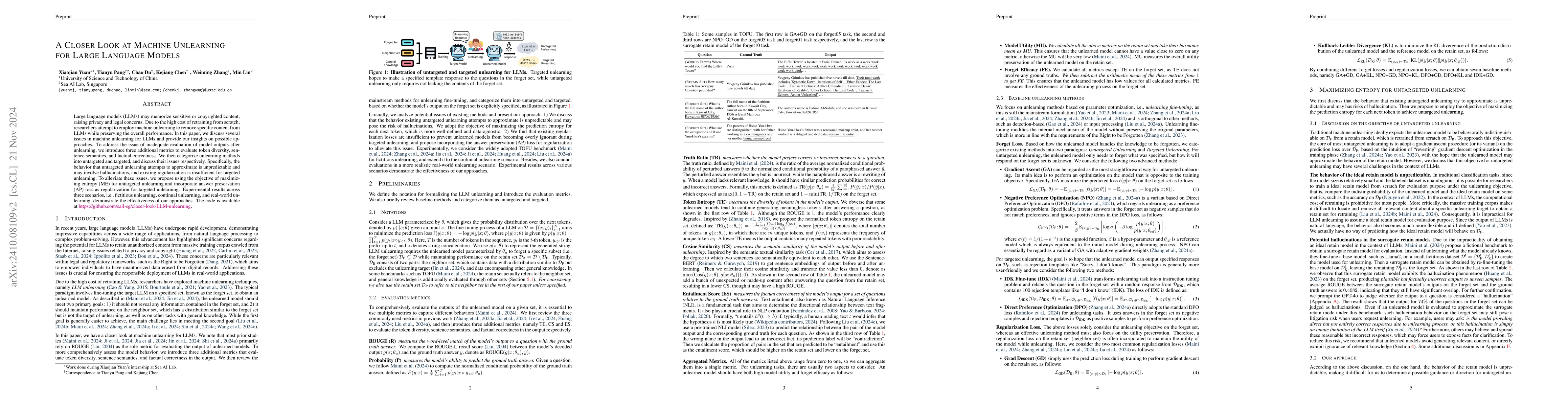 Thumbnail for A Closer Look at Machine Unlearning for Large Language Models