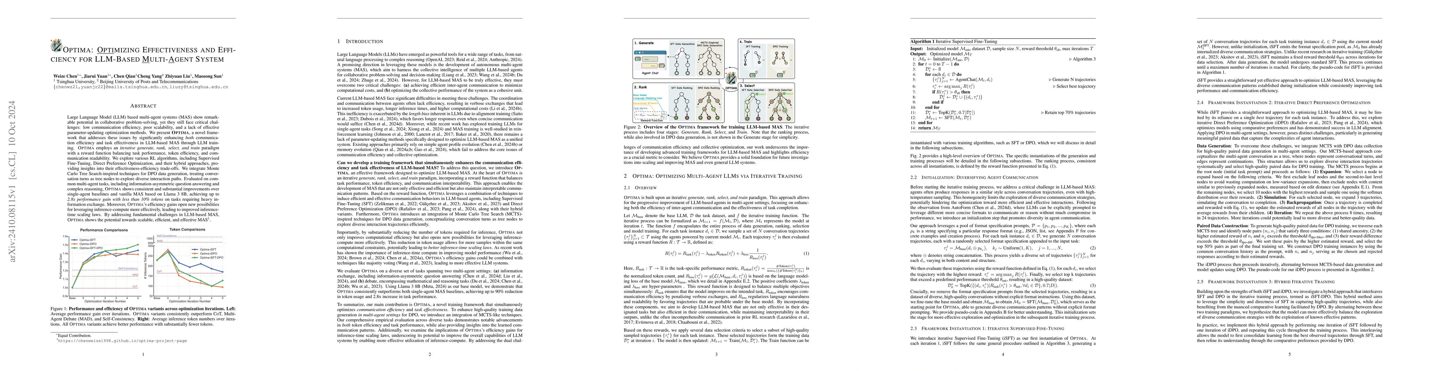 Thumbnail for Optima: Optimizing Effectiveness and Efficiency for LLM-Based
  Multi-Agent System