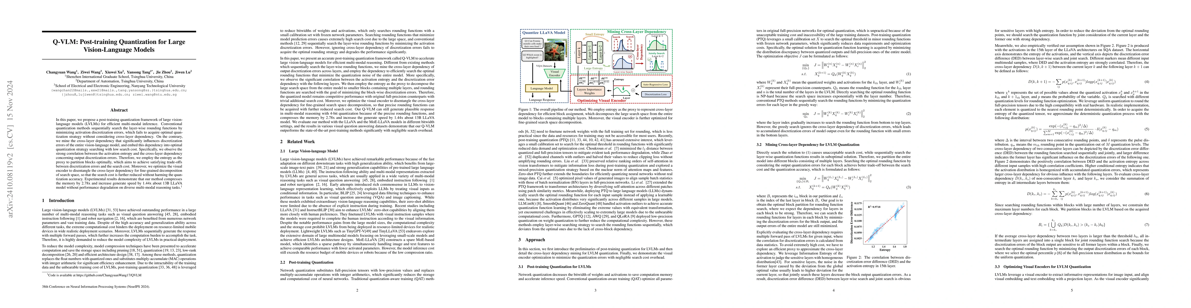Thumbnail for Q-VLM: Post-training Quantization for Large Vision-Language Models