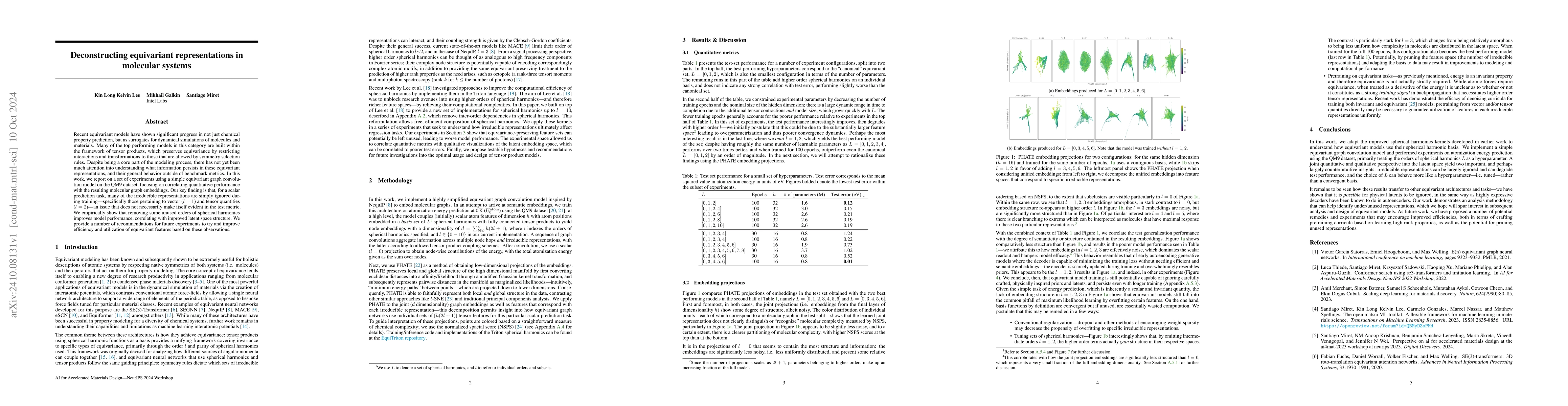 Thumbnail for Deconstructing equivariant representations in molecular systems