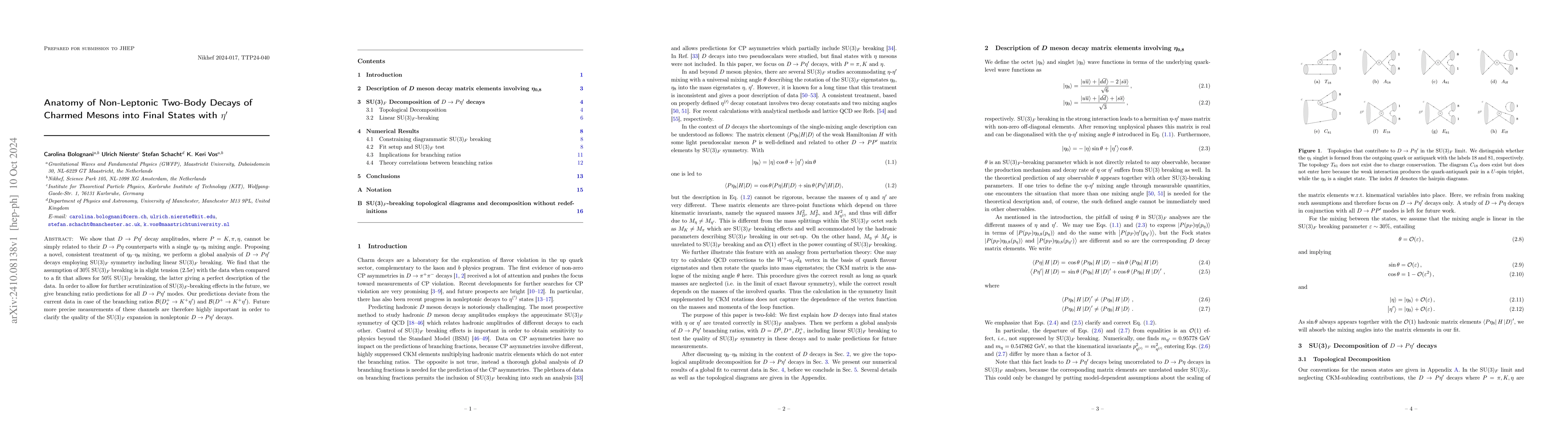 Thumbnail for Anatomy of Non-Leptonic Two-Body Decays of Charmed Mesons into Final
  States with $η'$