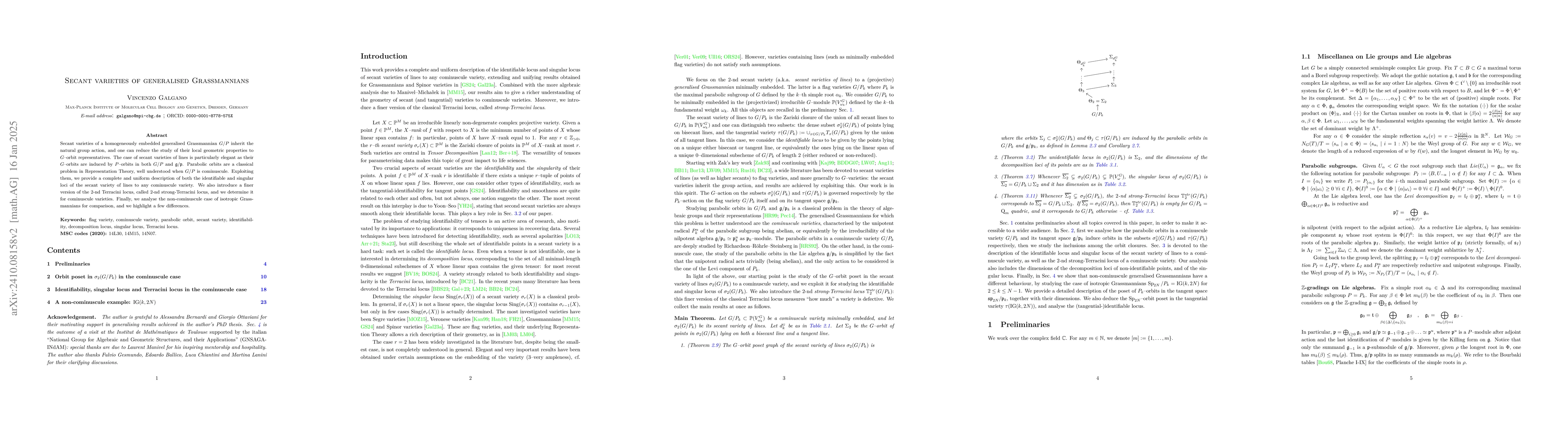 Thumbnail for Secant varieties of generalised Grassmannians
