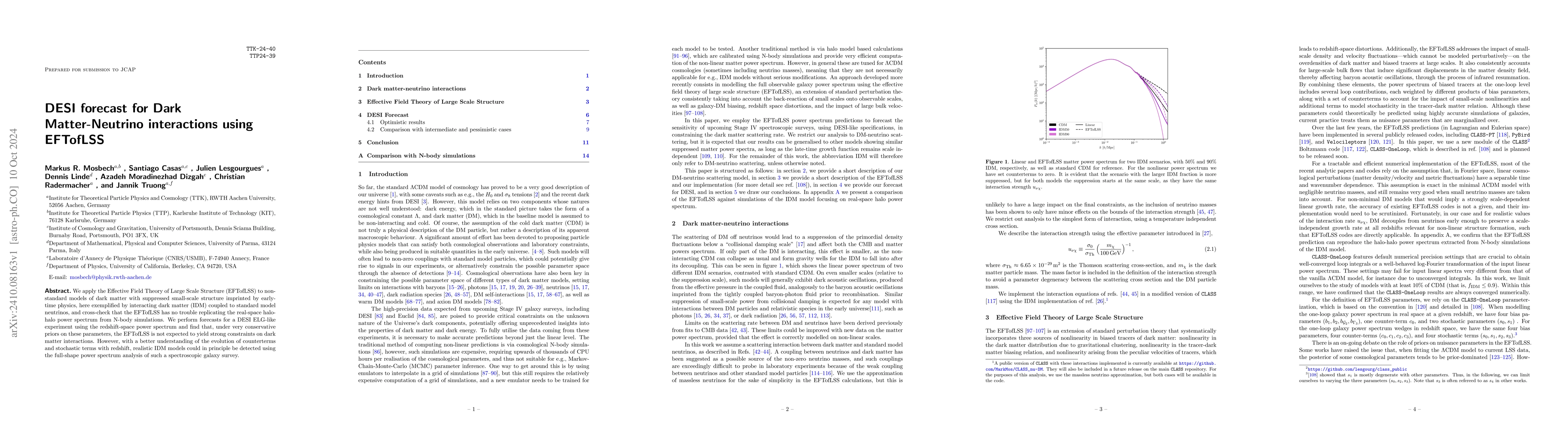 Thumbnail for DESI forecast for Dark Matter-Neutrino interactions using EFTofLSS