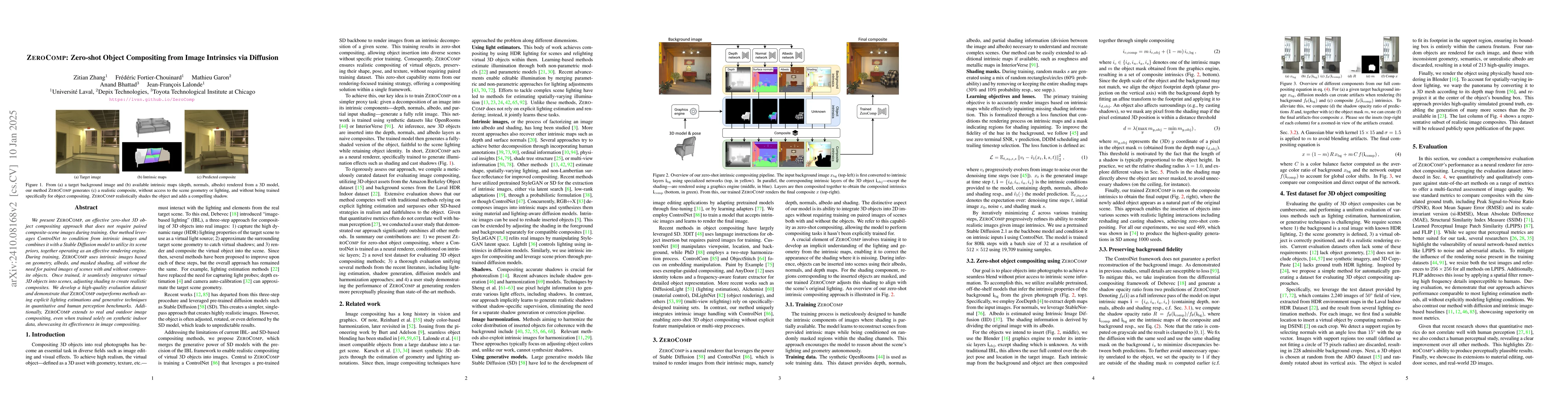 Thumbnail for ZeroComp: Zero-shot Object Compositing from Image Intrinsics via
  Diffusion