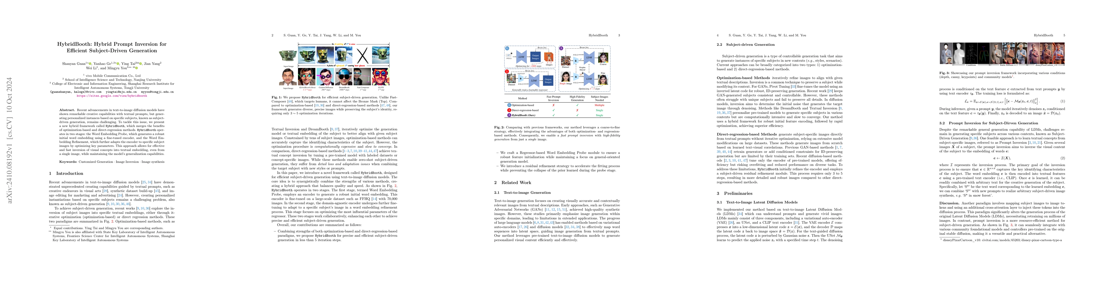 Thumbnail for HybridBooth: Hybrid Prompt Inversion for Efficient Subject-Driven
  Generation