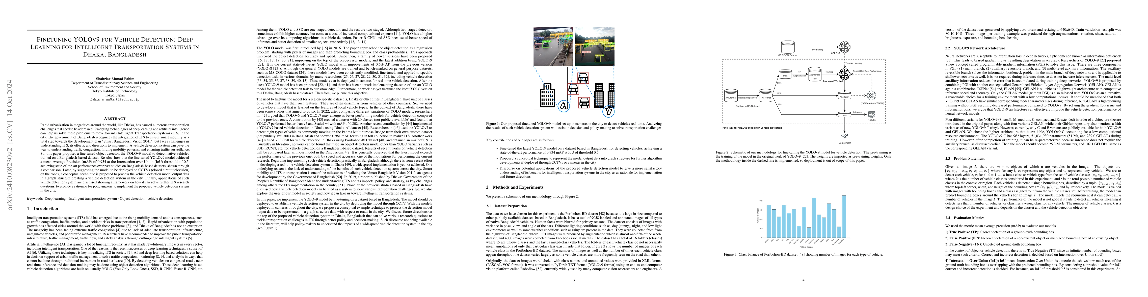 Thumbnail for Finetuning YOLOv9 for Vehicle Detection: Deep Learning for Intelligent
  Transportation Systems in Dhaka, Bangladesh