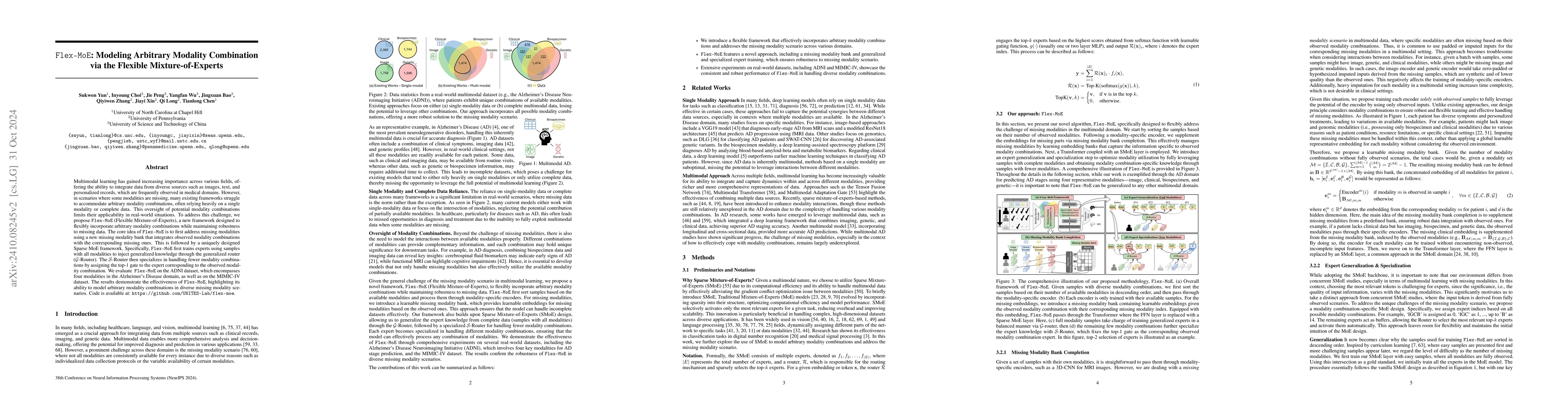 Thumbnail for Flex-MoE: Modeling Arbitrary Modality Combination via the Flexible
  Mixture-of-Experts