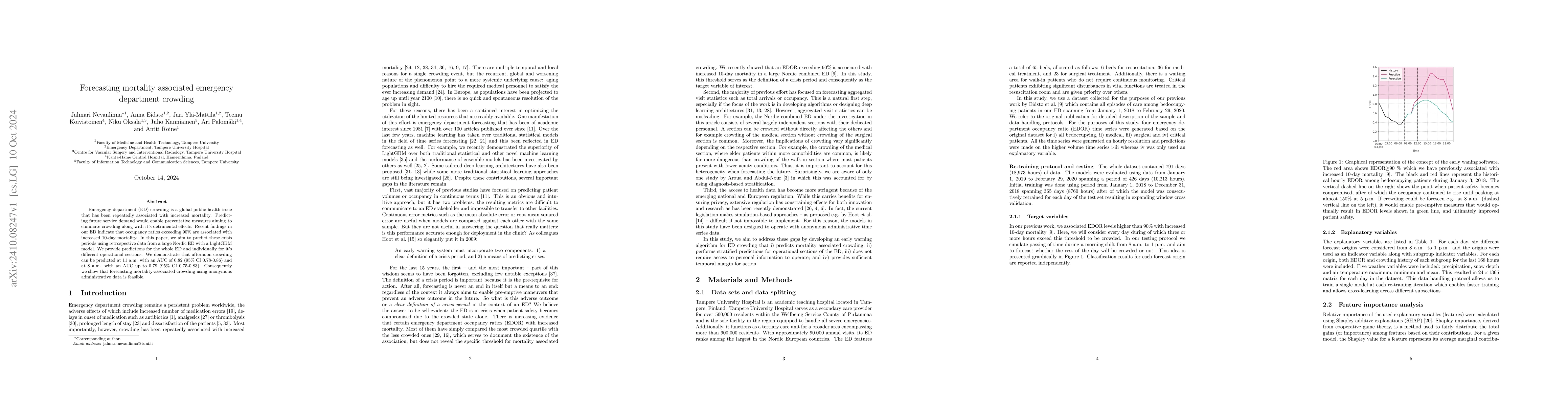 Thumbnail for Forecasting mortality associated emergency department crowding