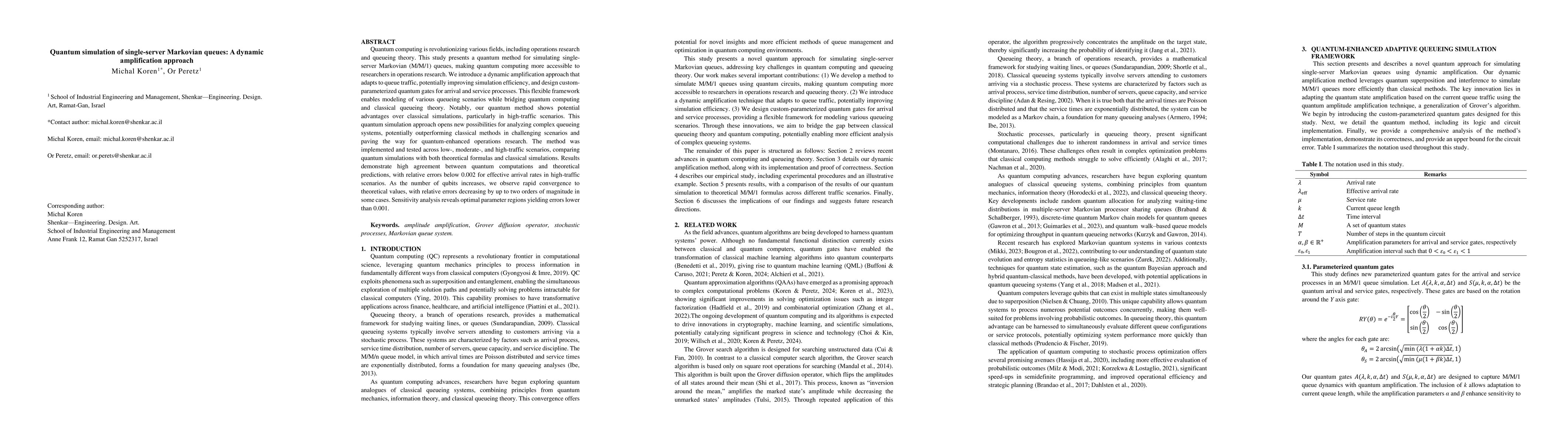 Thumbnail for Quantum simulation of single-server Markovian queues: A dynamic
  amplification approach