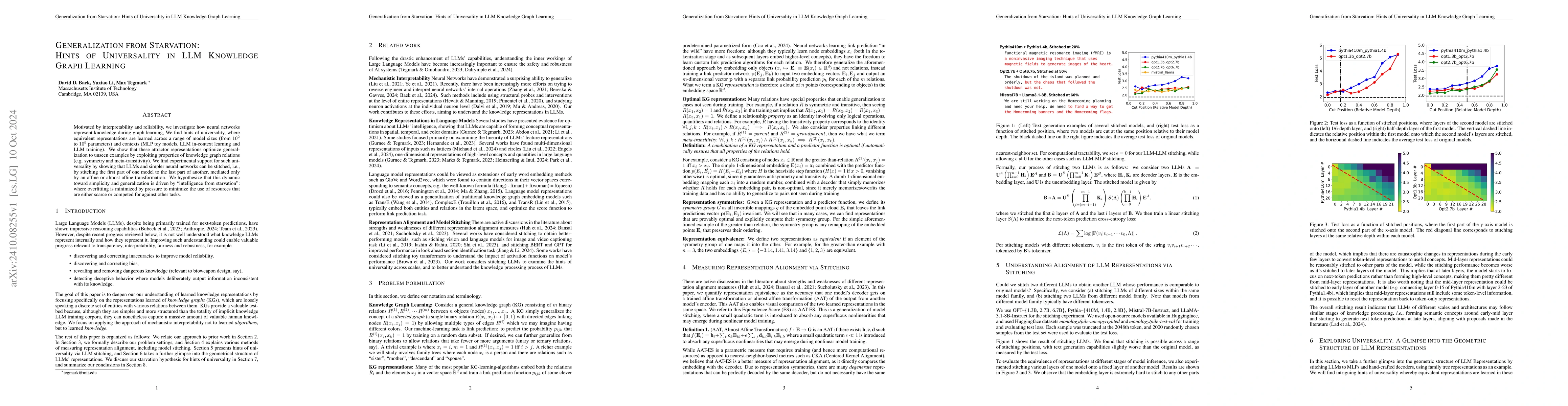 Thumbnail for Generalization from Starvation: Hints of Universality in LLM Knowledge
  Graph Learning