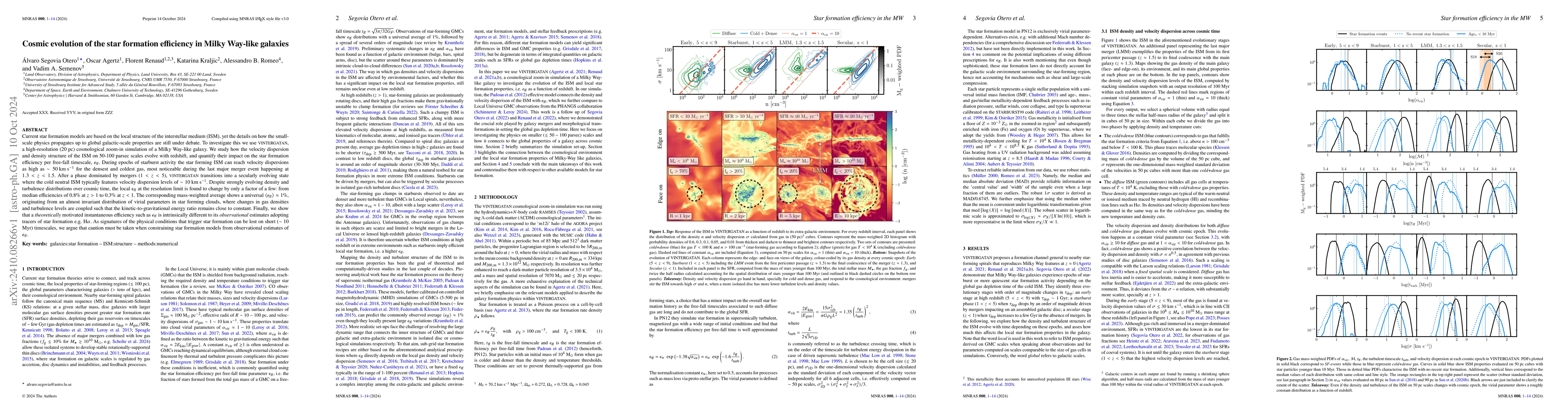 Thumbnail for Cosmic evolution of the star formation efficiency in Milky Way-like
  galaxies