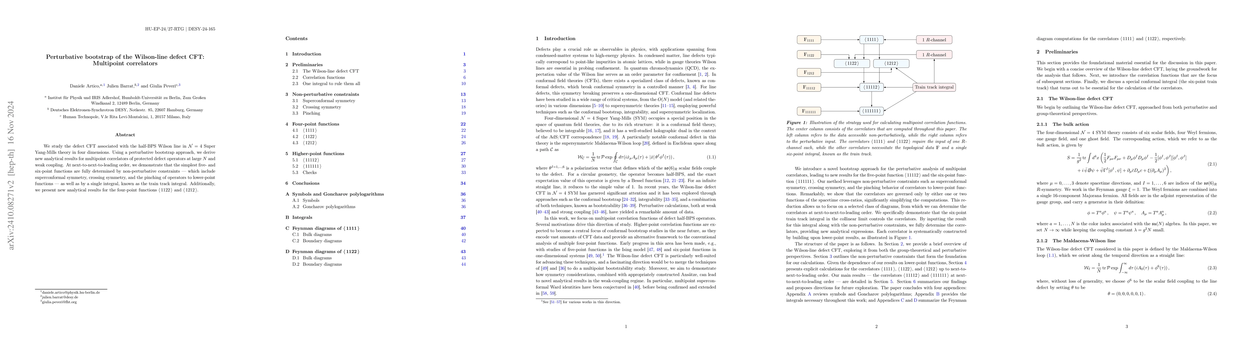 Thumbnail for Perturbative bootstrap of the Wilson-line defect CFT: Multipoint
  correlators