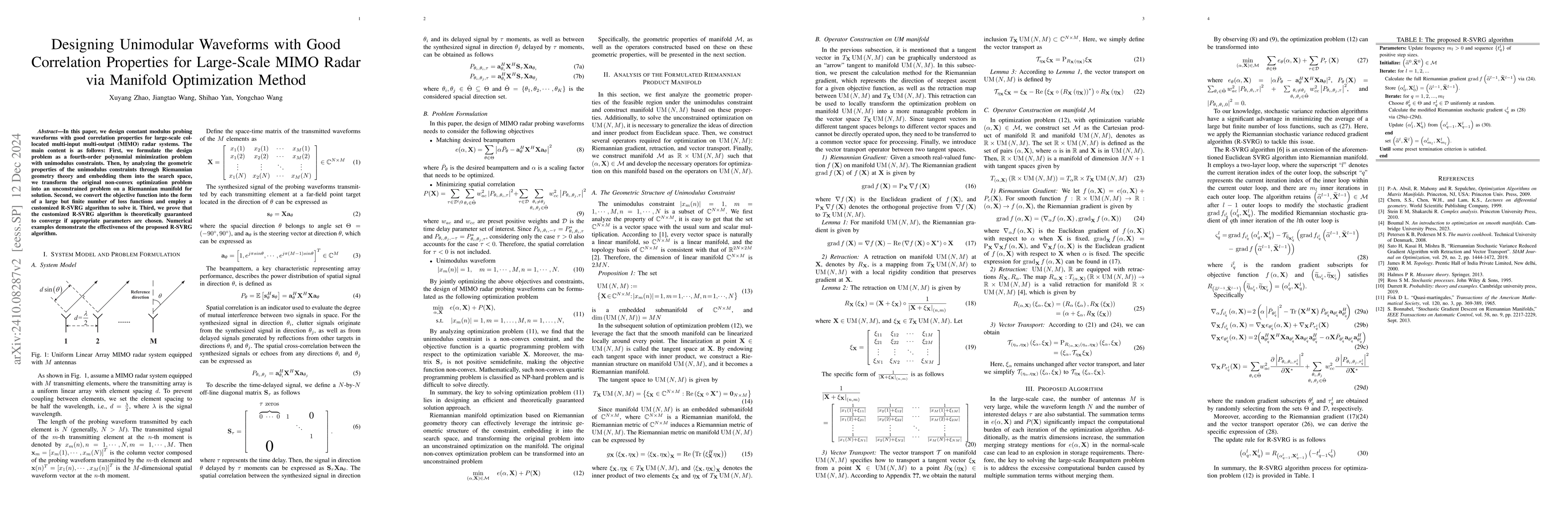 Thumbnail for Designing Unimodular Waveforms with Good Correlation Properties for
  Large-Scale MIMO Radar via Manifold Optimization Method